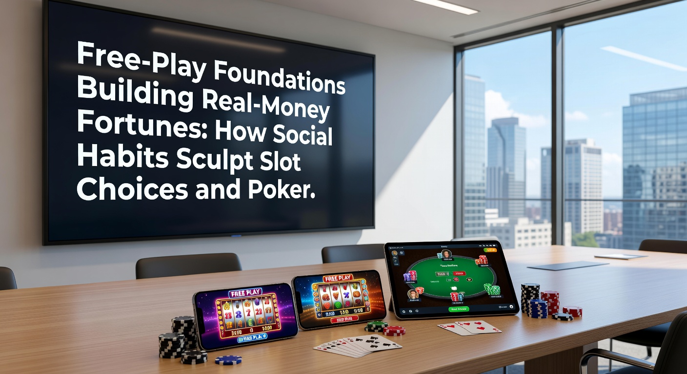 A diverse group of players at a poker table, some transitioning from social apps to high-stakes real-money games
