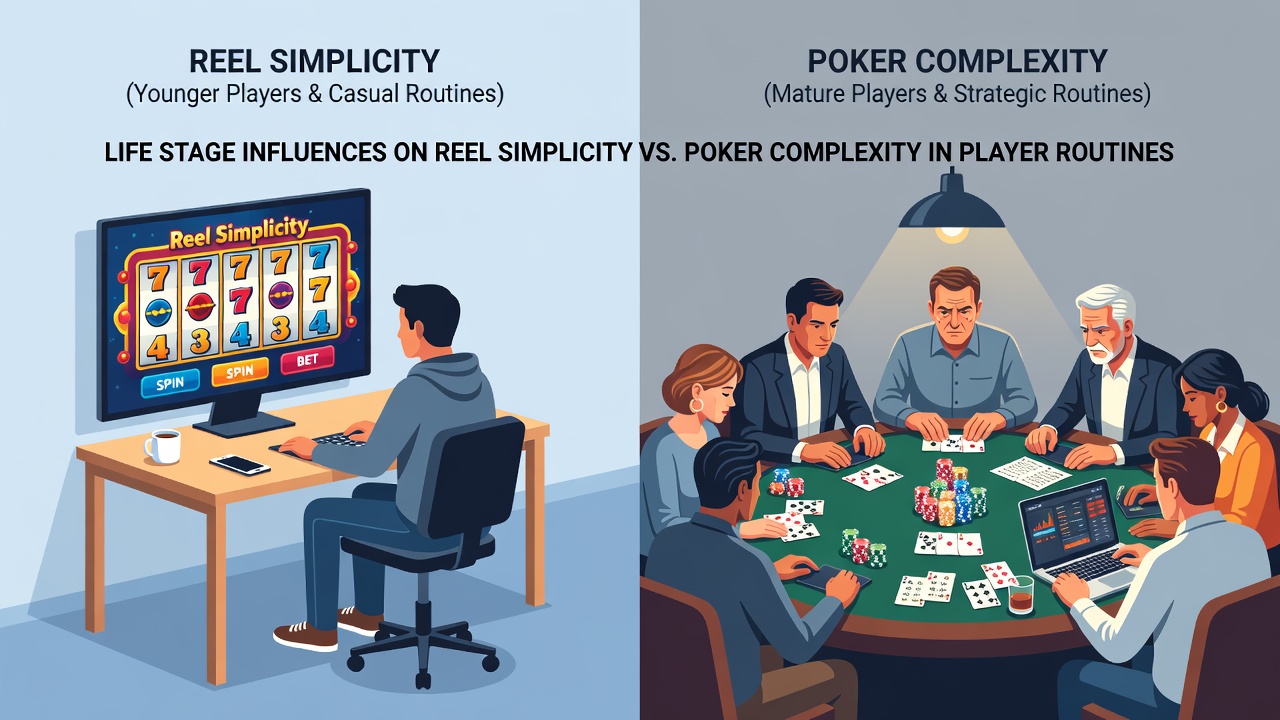 Chart depicting participation rates in slots and poker across age groups from 2024 to 2026 data