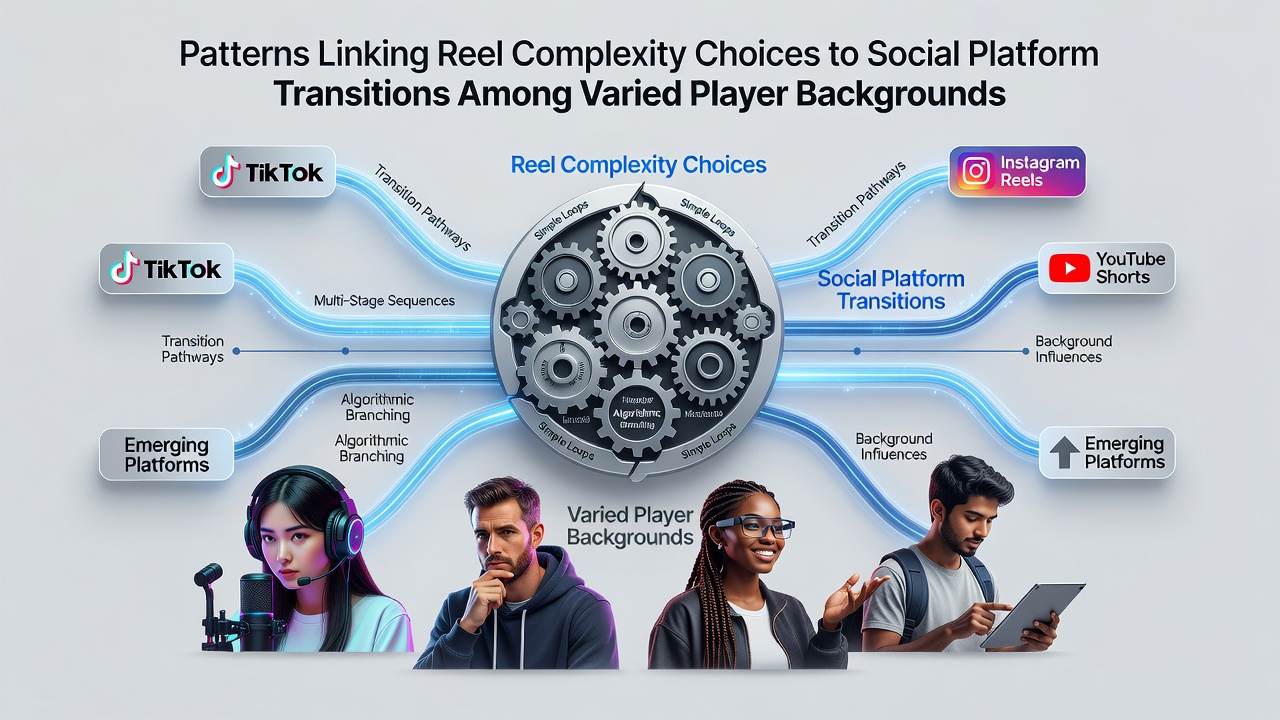 Infographic showing demographic patterns in reel choices and social platform adoption rates