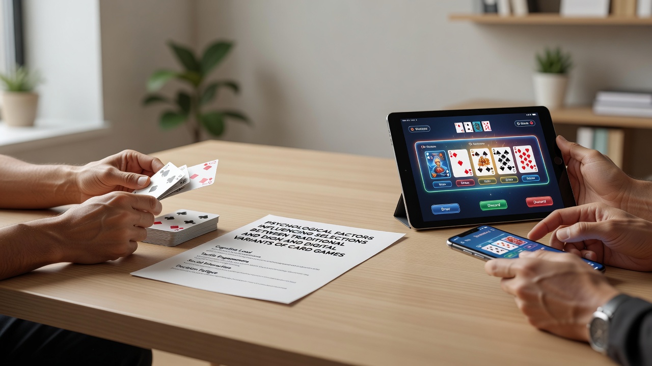 Digital card game interface displayed on a tablet showing virtual table and player avatars