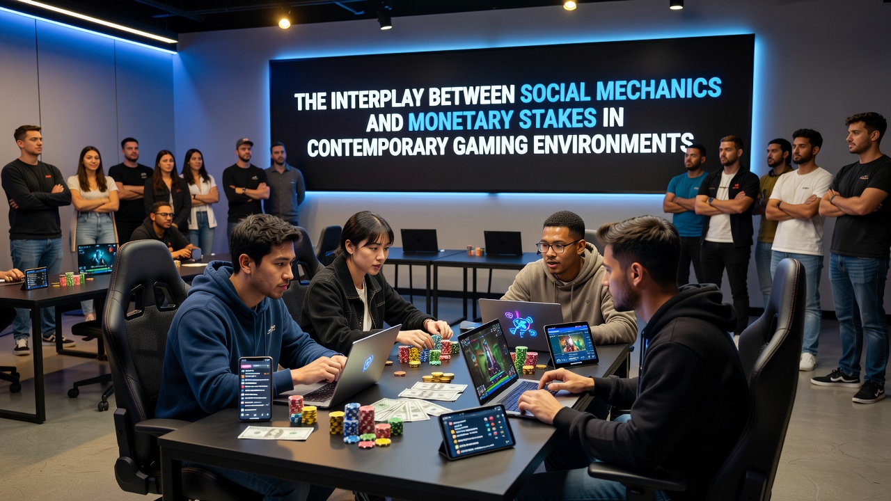 Visual representation of social gaming interfaces alongside monetary transaction elements in digital platforms